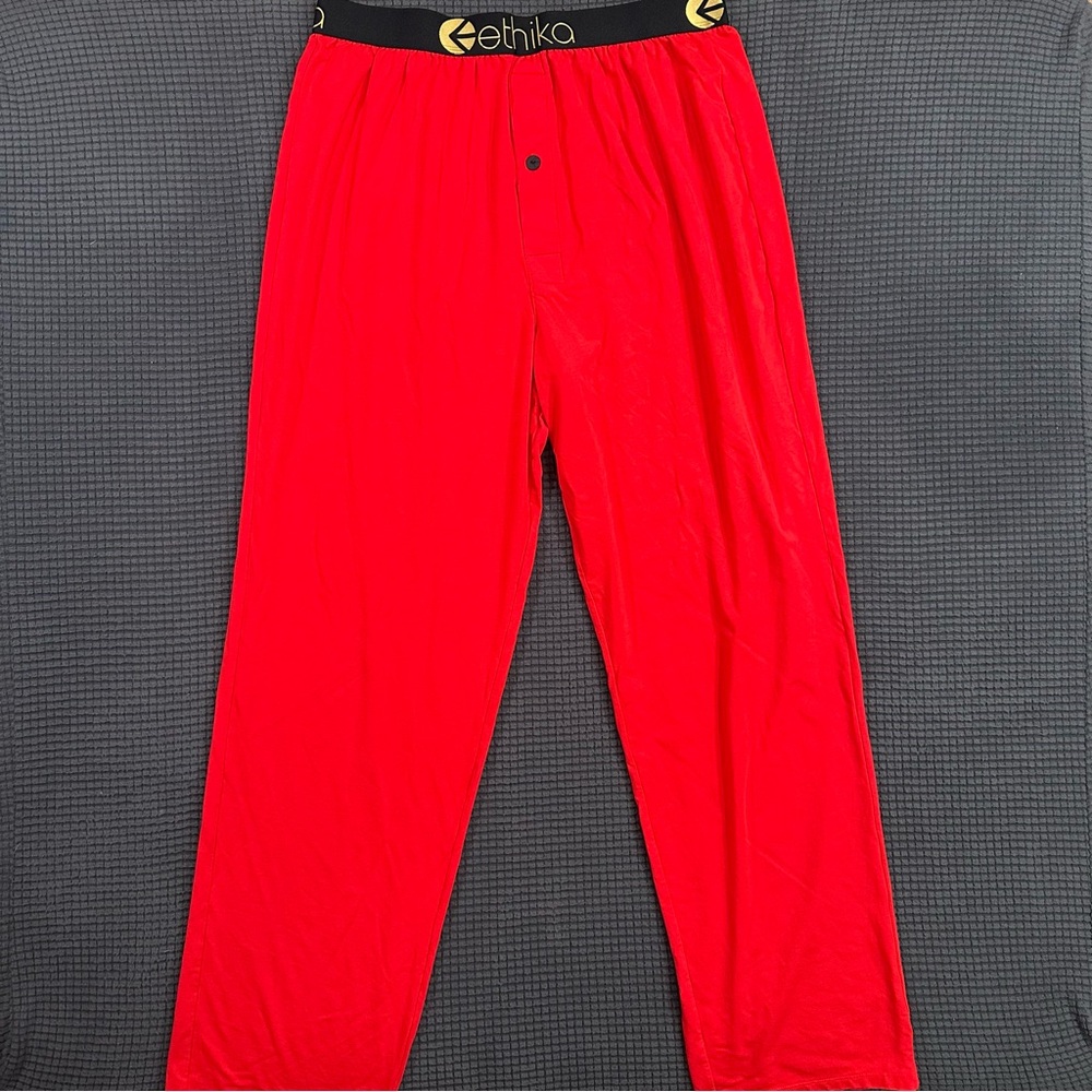Ethika Red Lounge Pants Mens Small Elastic Waist Sleepwear Cotton Modal